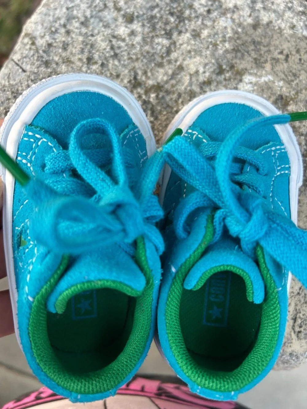 Converse Kids Teal and Green Low-Top Sneakers
